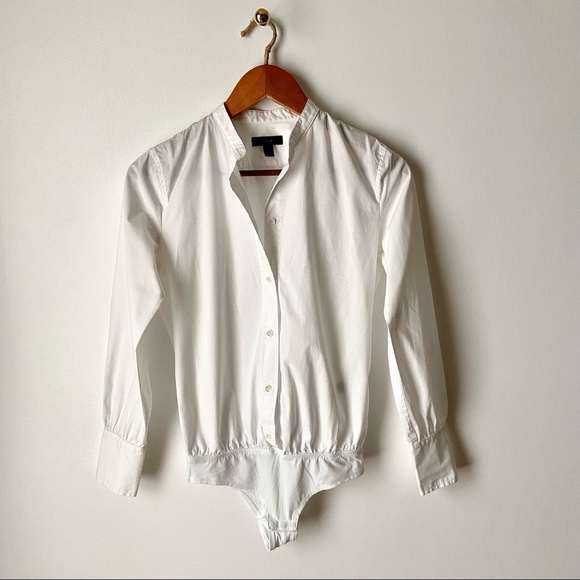 J. Crew Tops - J. CREW  White Button Down Dress Shirt Bodysuit